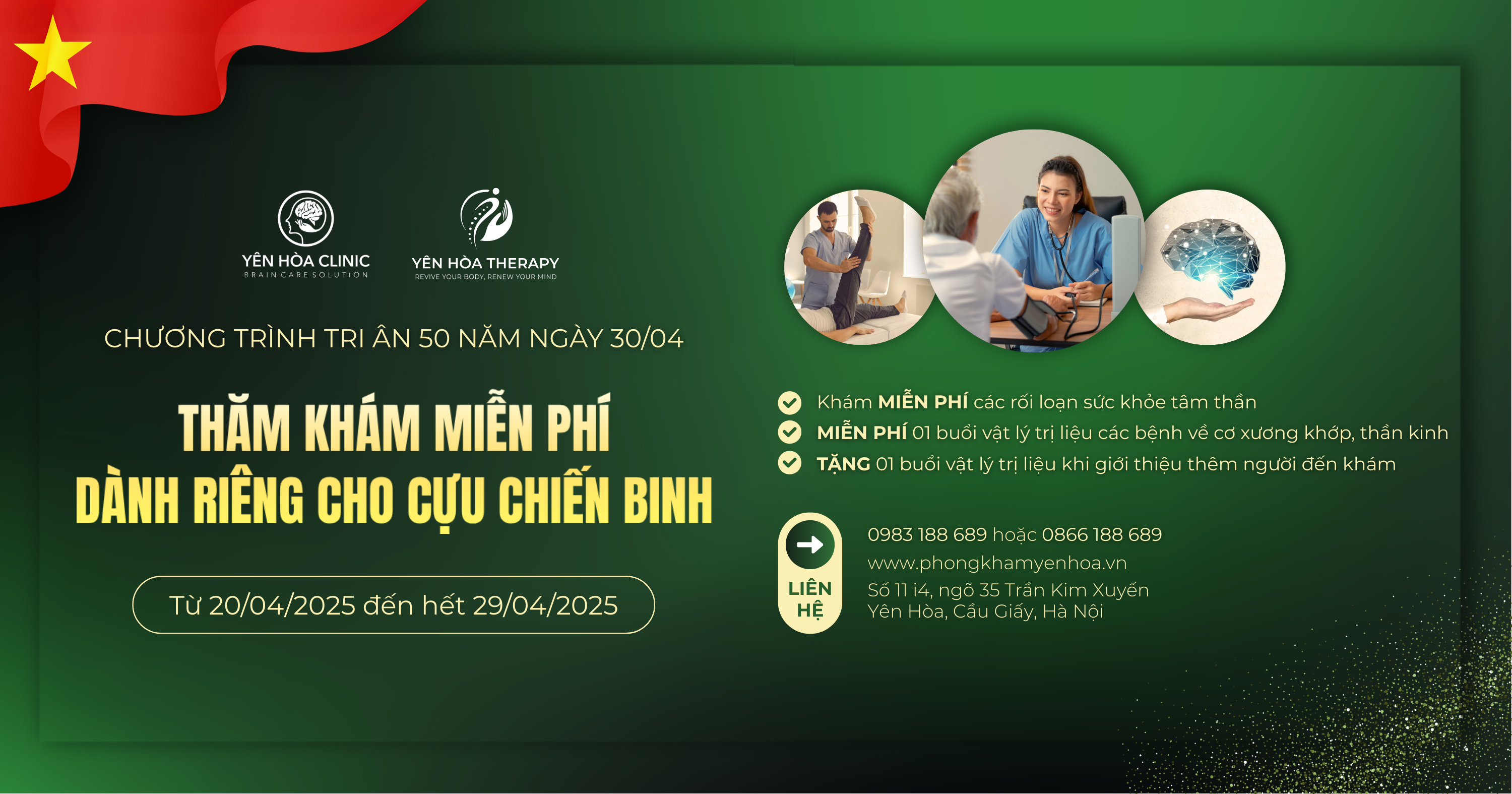 Banner chương trình thăm khám miễn phí dành cho cựu chiến binh